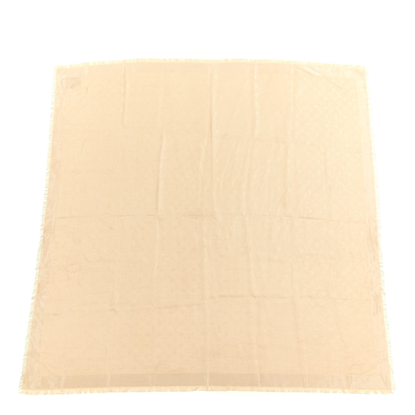 Silk Wool Monogram Shawl Natural