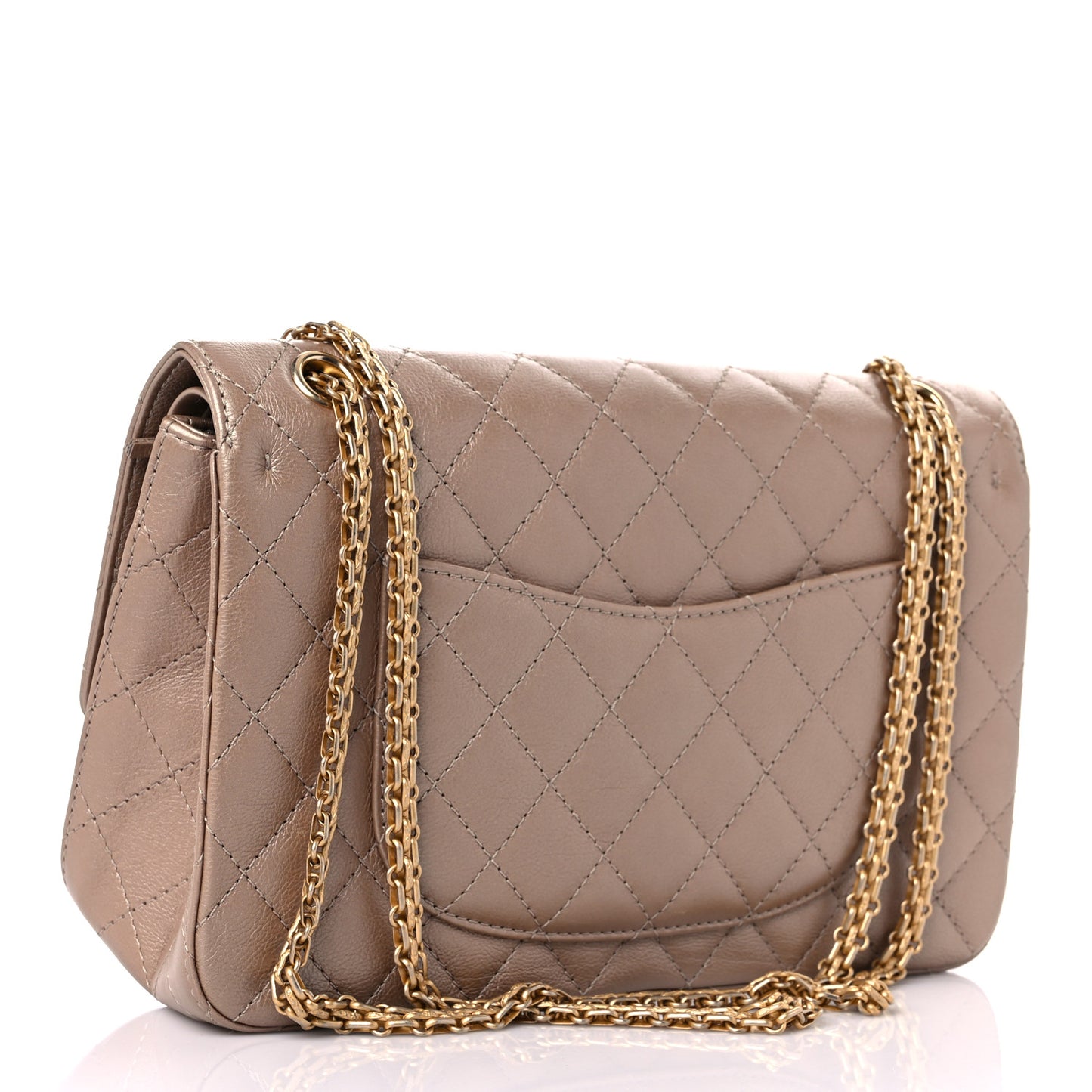 Metallic Calfskin Quilted 2.55 Reissue 226 Flap Dark Gold