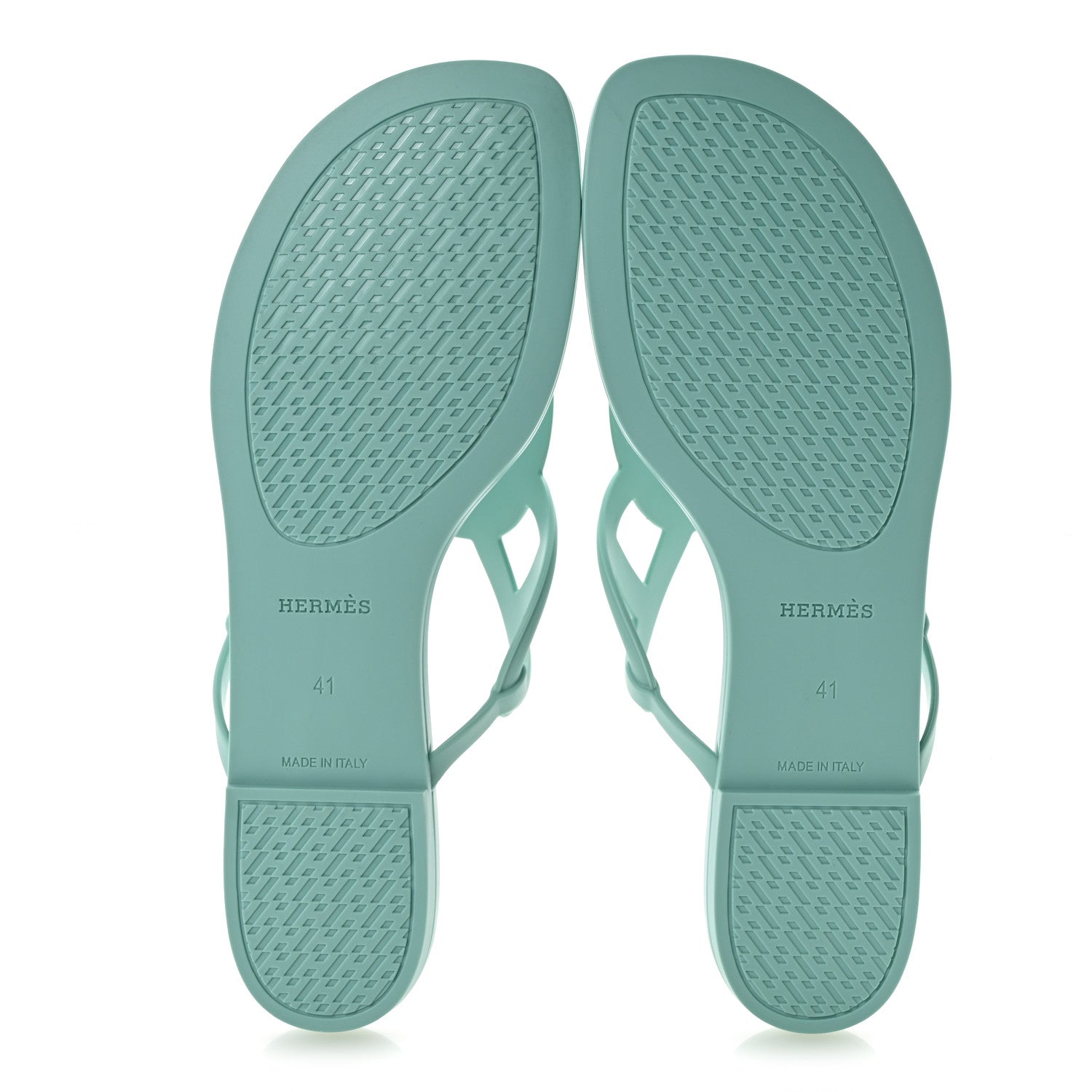 Hermes Rubber Womens Egerie Sandals 41 Vert Embrun 6 of 9