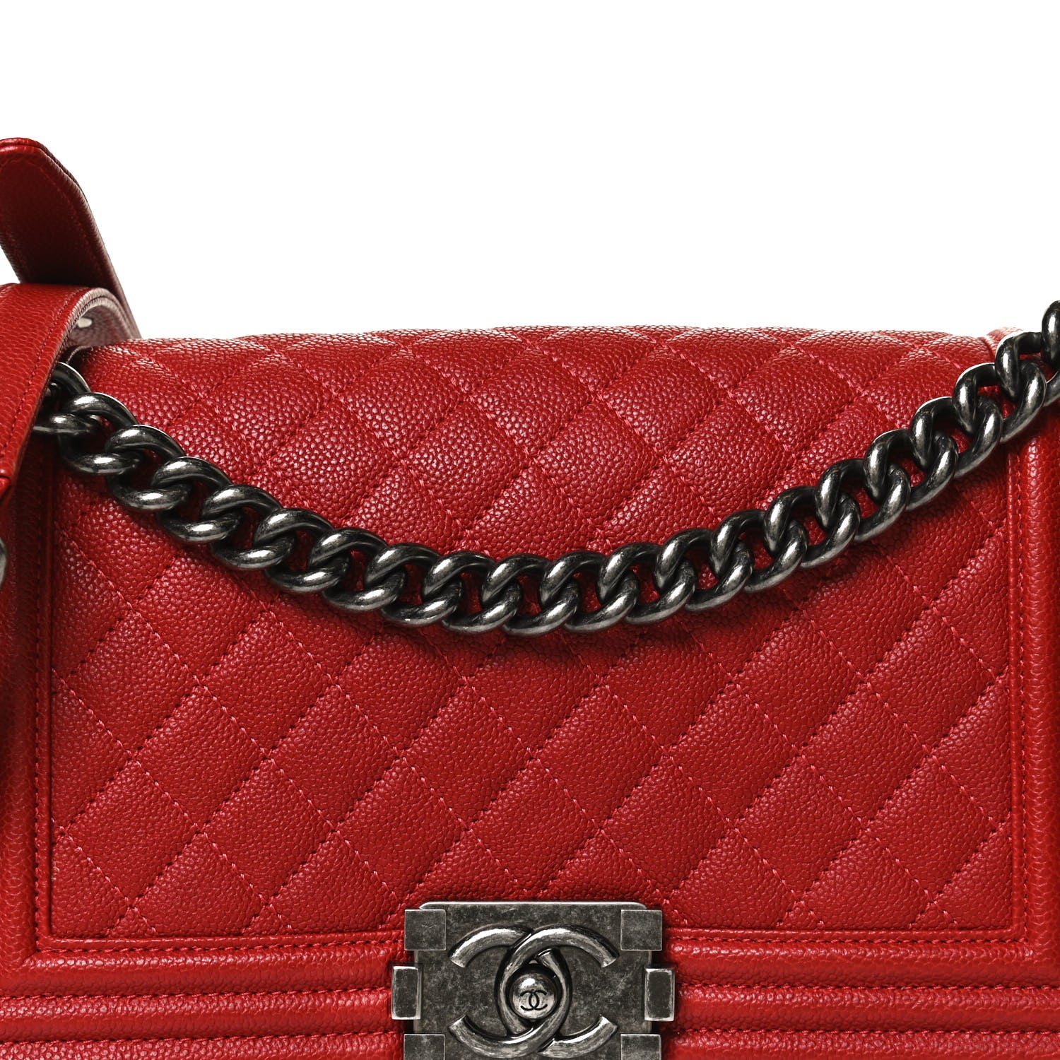 Chanel Caviar Quilted Medium Boy Flap Red 8 of 10