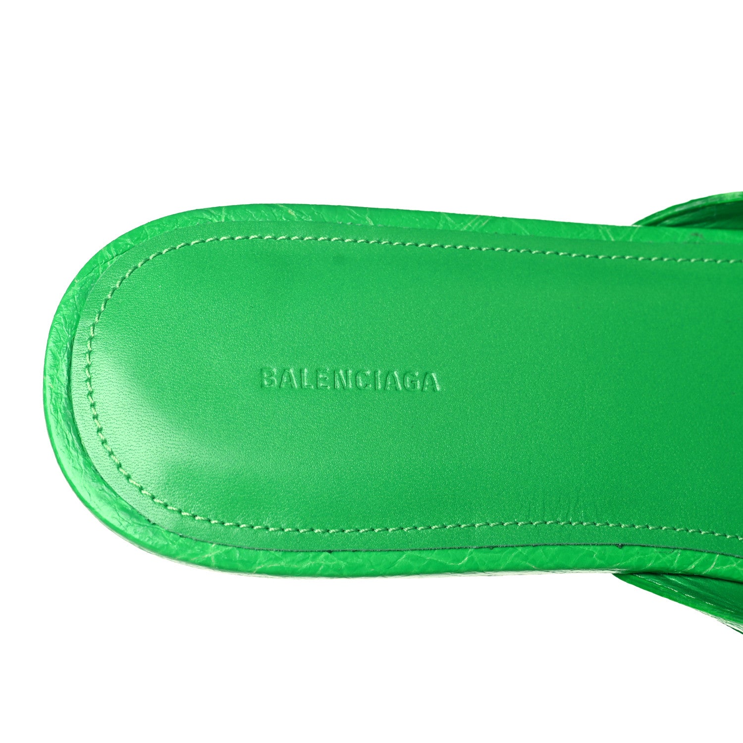 Balenciaga Agneau Arena Cagole Flat Slide Sandals 39 Vivid Green 7 of 8