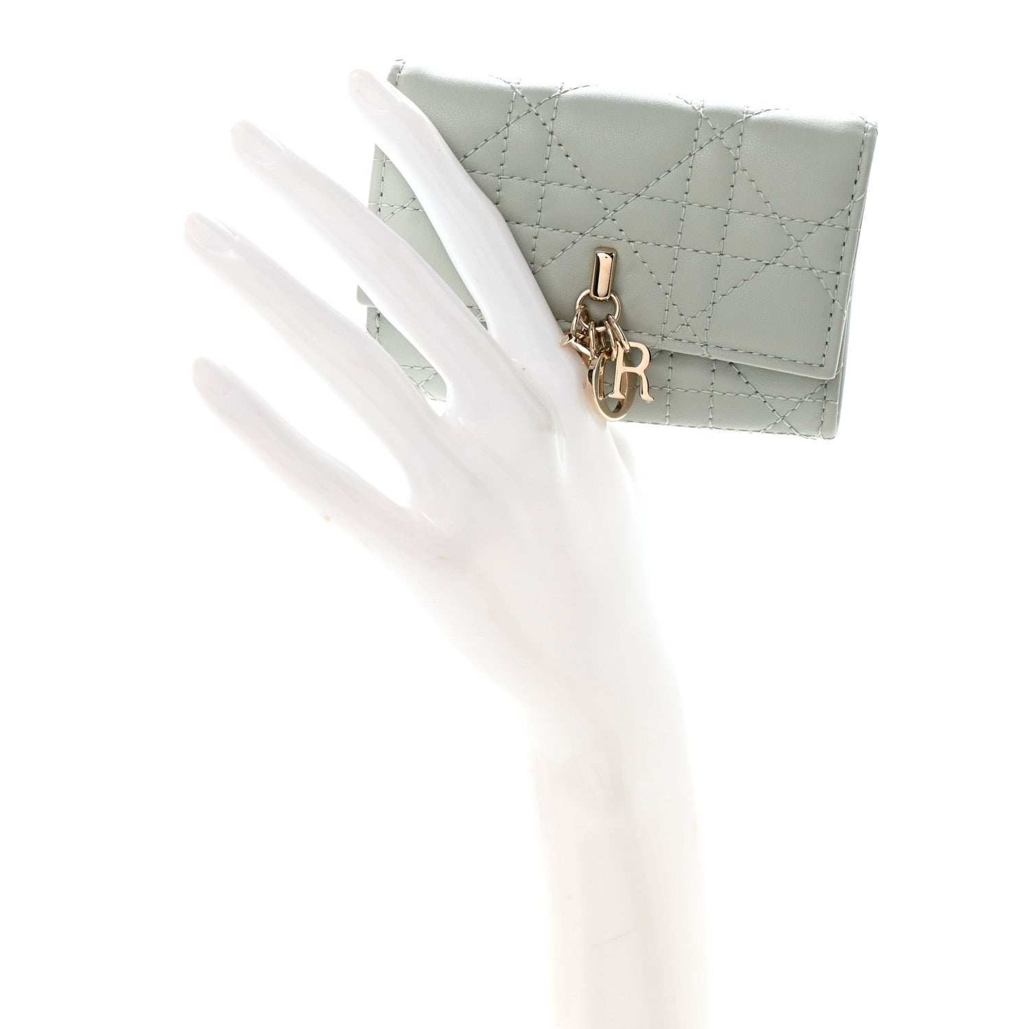 Christian Dior Lambskin Cannage Miss Dior Glycine Wallet Pistache 2 of 8