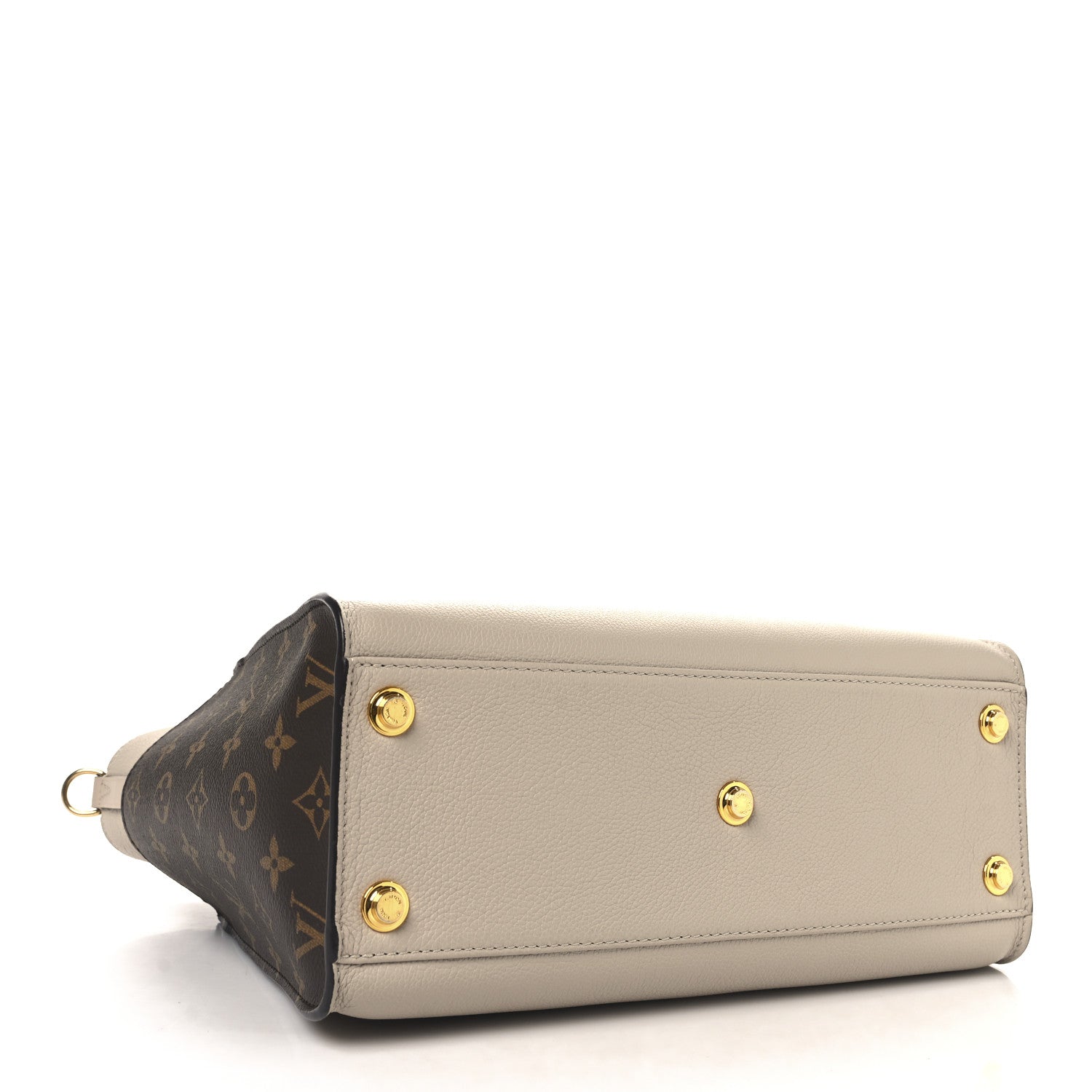 Louis Vuitton Calfskin Monogram On My Side MM Greige 4 of 9