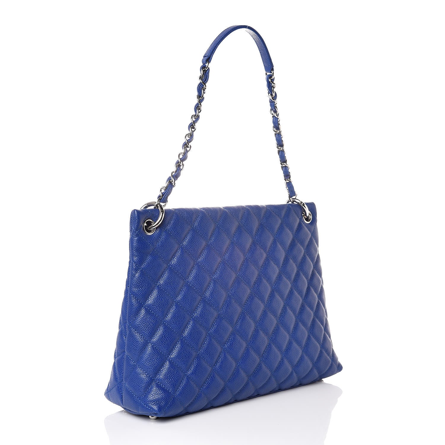 Chanel Caviar Quilted Easy Zip Tote Cobalt Blue 3 of 7