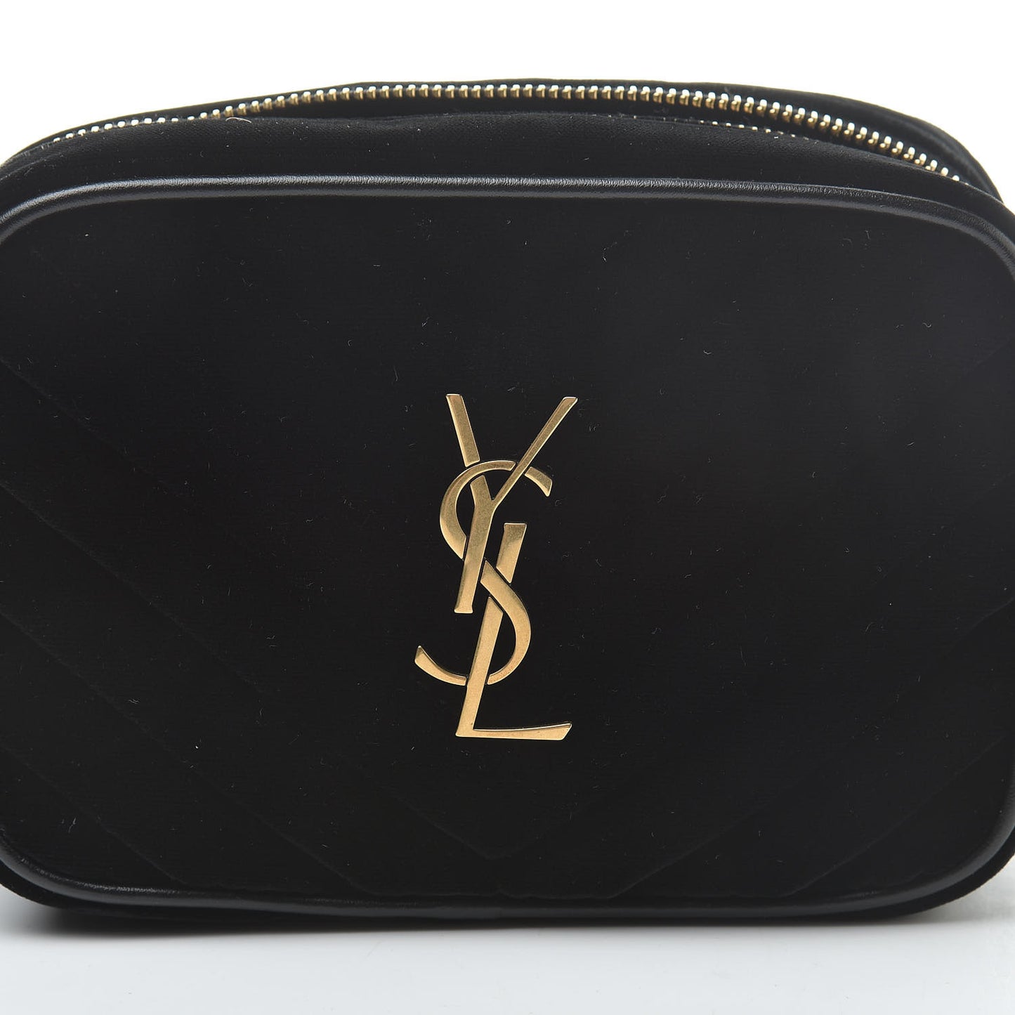 Velour Matelasse Monogram Lou Belt Bag Black