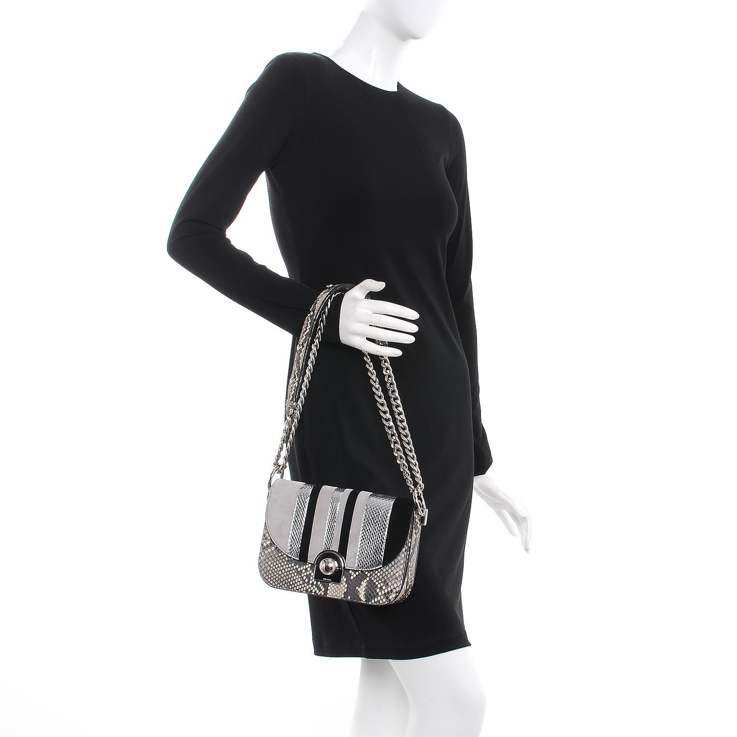 Prada Metallic Ayers Suede Arcade Crossbody Bag Roccia Nube Black 3 of 8