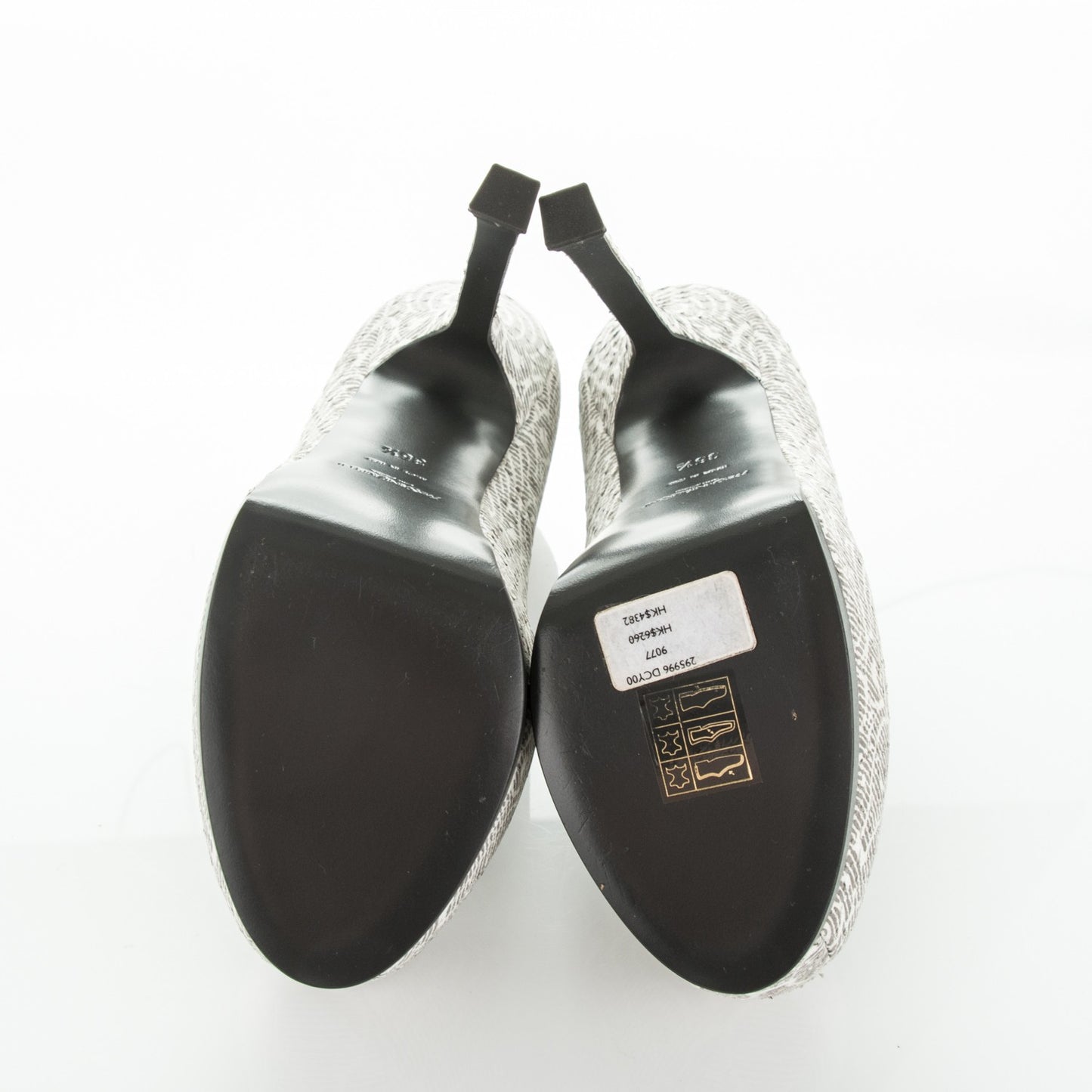 Snakeskin Embossed Printed Suede Tribtoo 120 Pumps 35.5 Grey White