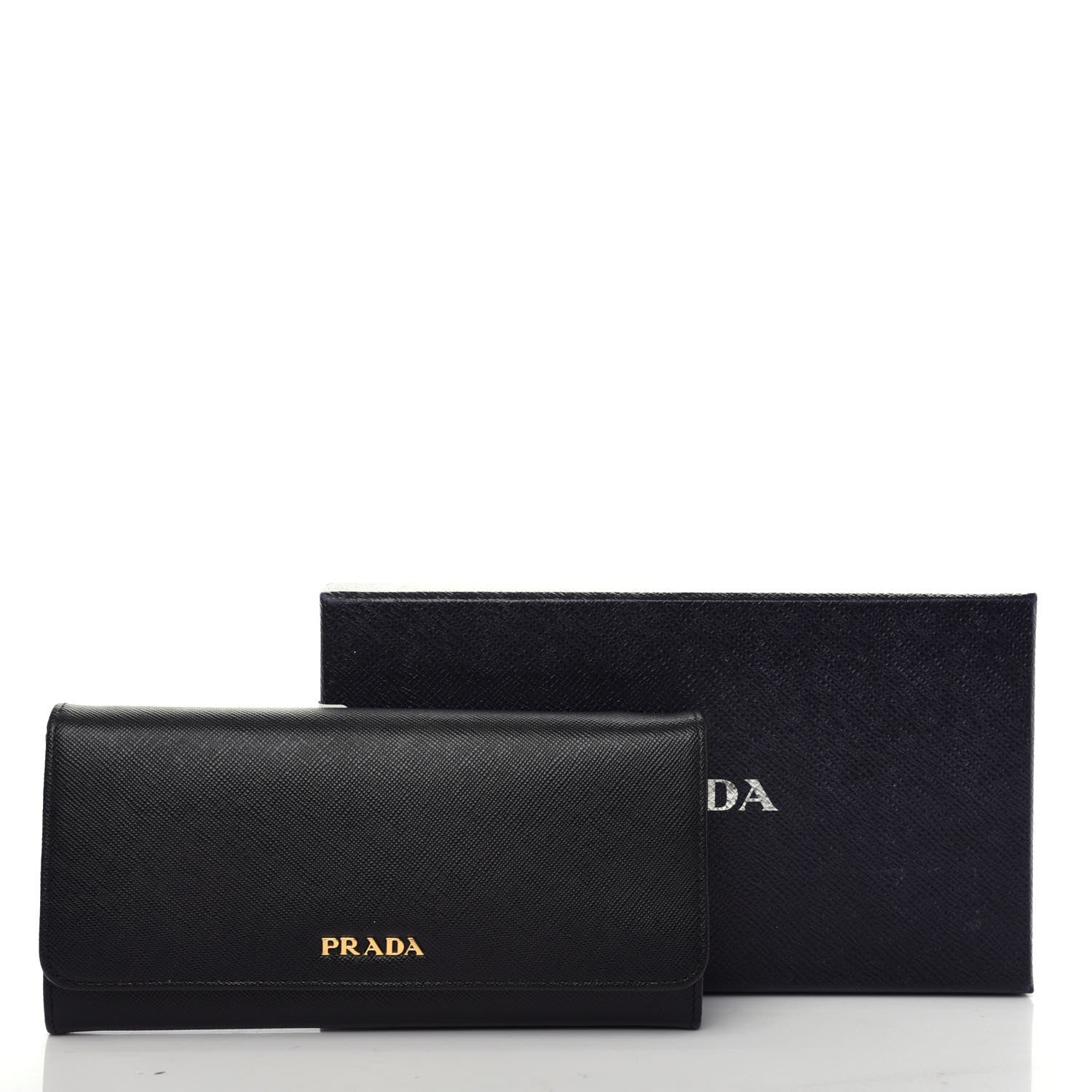 Prada Saffiano Double Wallet Black Fuoco 7 of 8