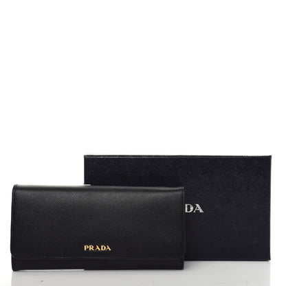Prada Saffiano Double Wallet Black Fuoco 7 of 8