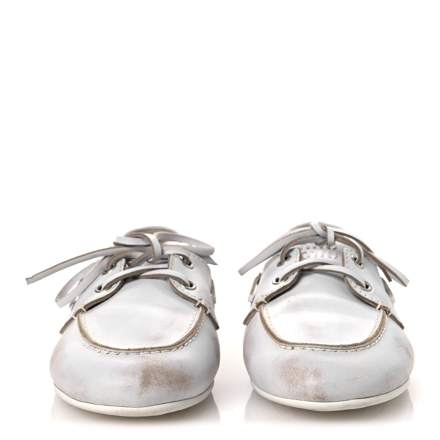 Vitello Deco Boat Loafers 37 White