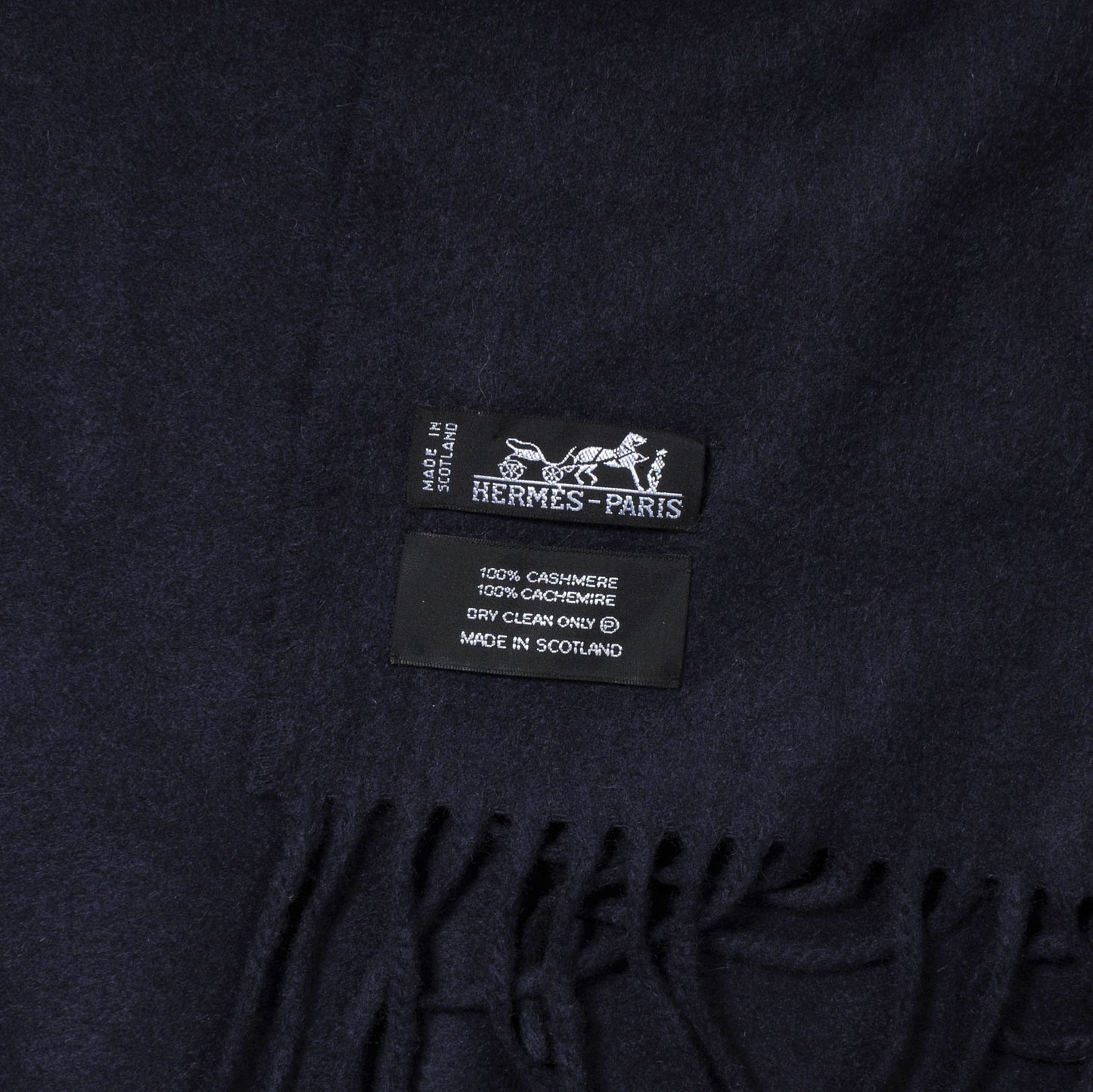 Cashmere Broderie Scarf Navy