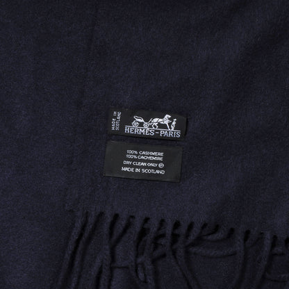 Hermes Cashmere Broderie Scarf Navy 4 of 4