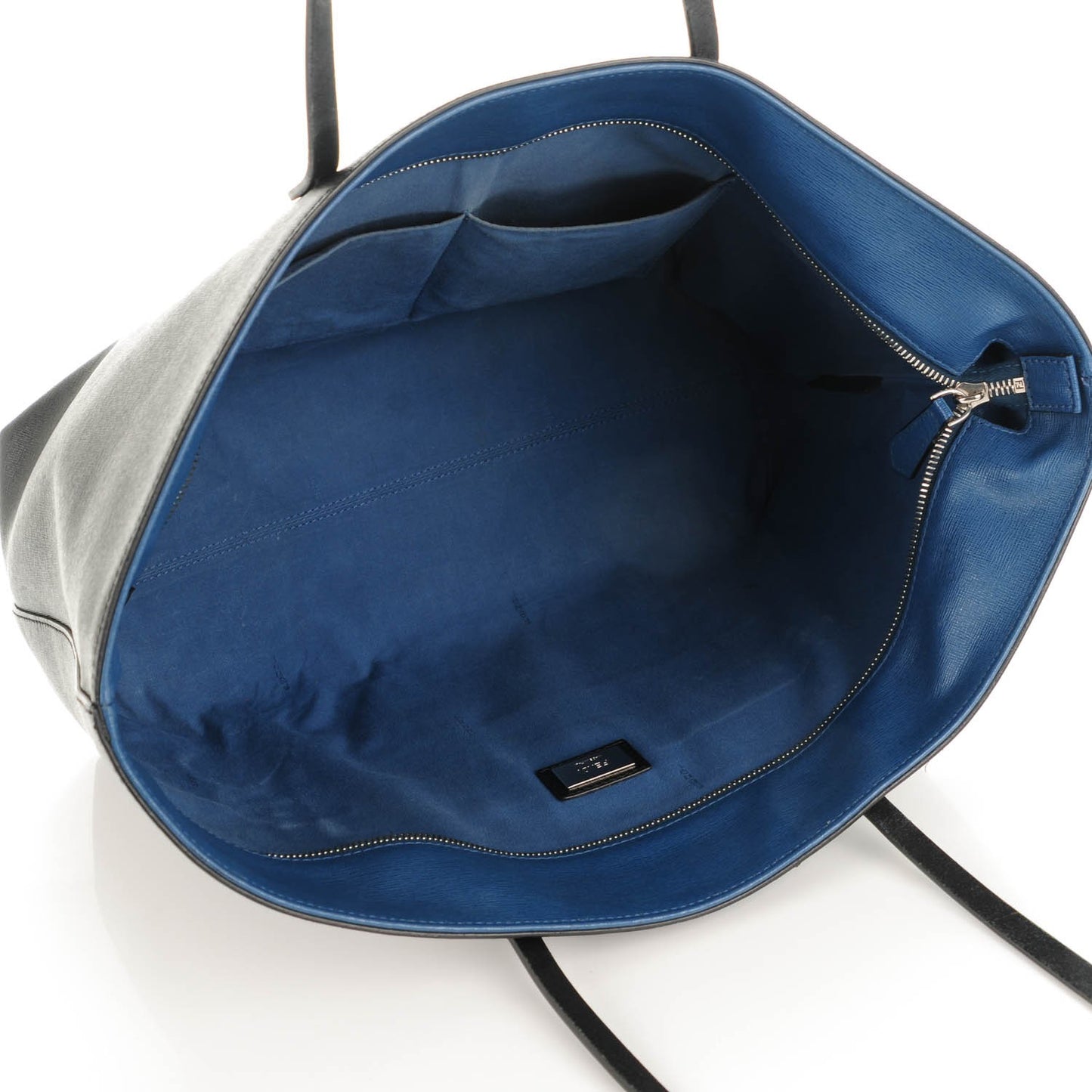 Vitello Elite Cuoio Monster Buggies Medium Roll Tote Black Multicolor Blue Cobalto