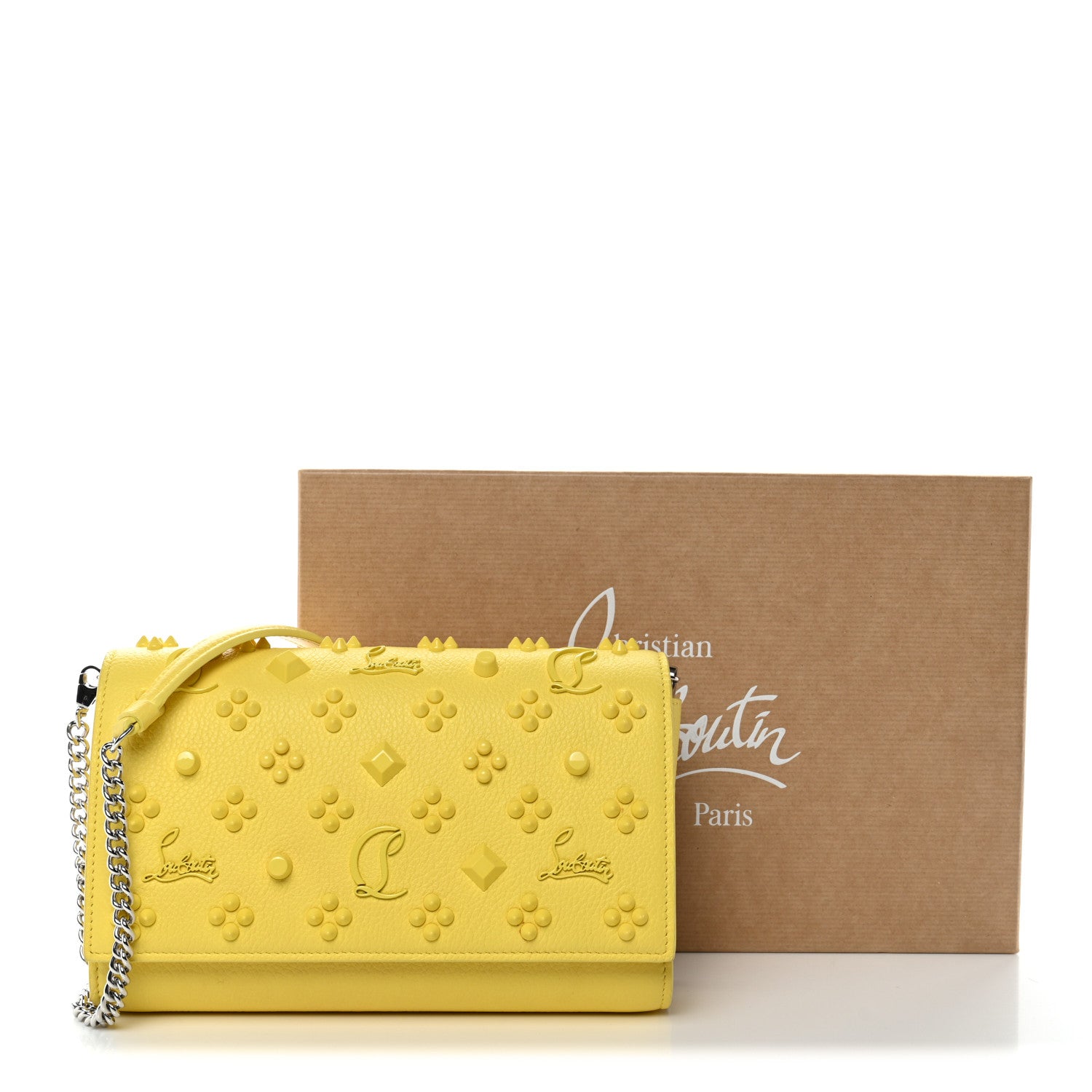 Christian Louboutin Calfskin Spikes Loubinthesky Paloma Clutch  Piou 11 of 11