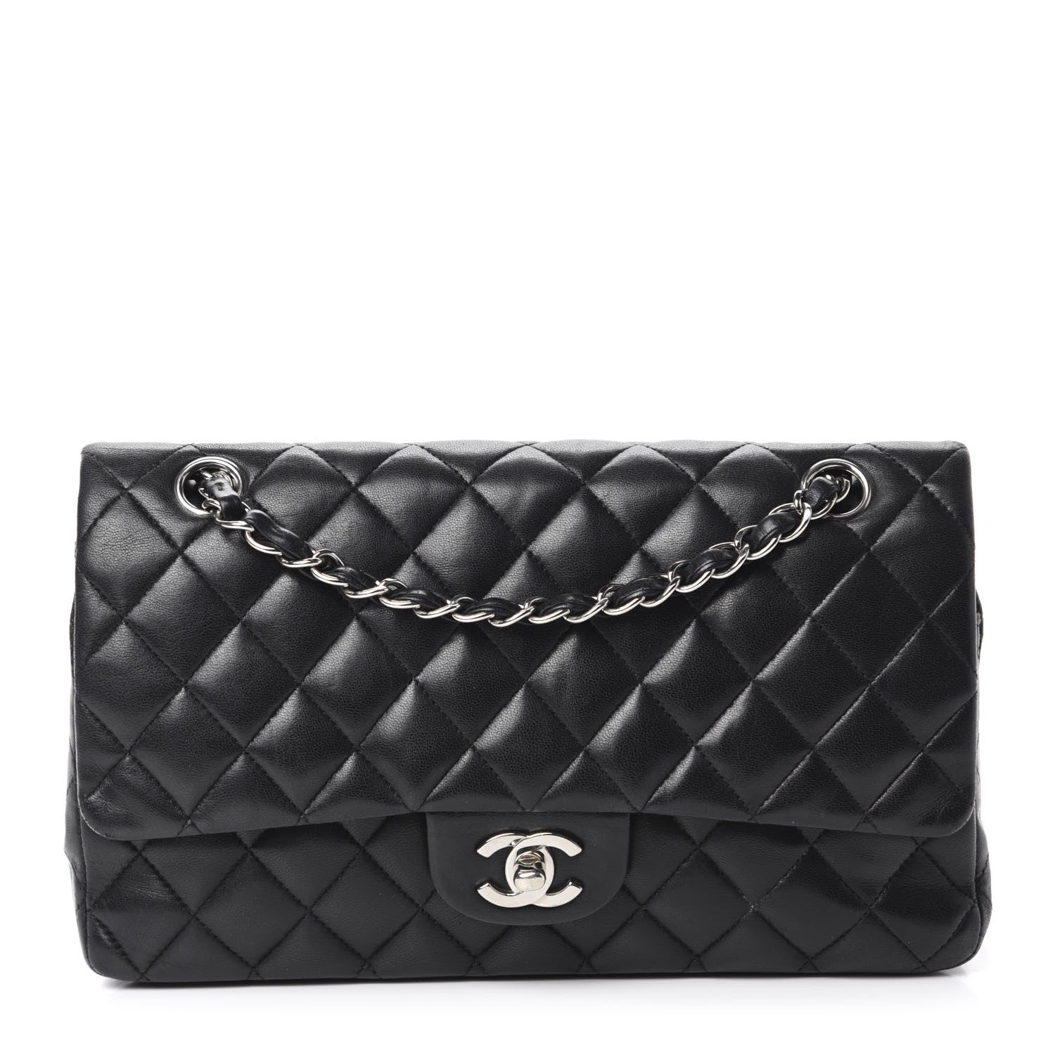 Chanel Lambskin Quilted Medium Double Flap Black 1 of 14