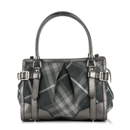 Burberry Shimmer Check Pilgrim Satchel Pewter 2 of 15