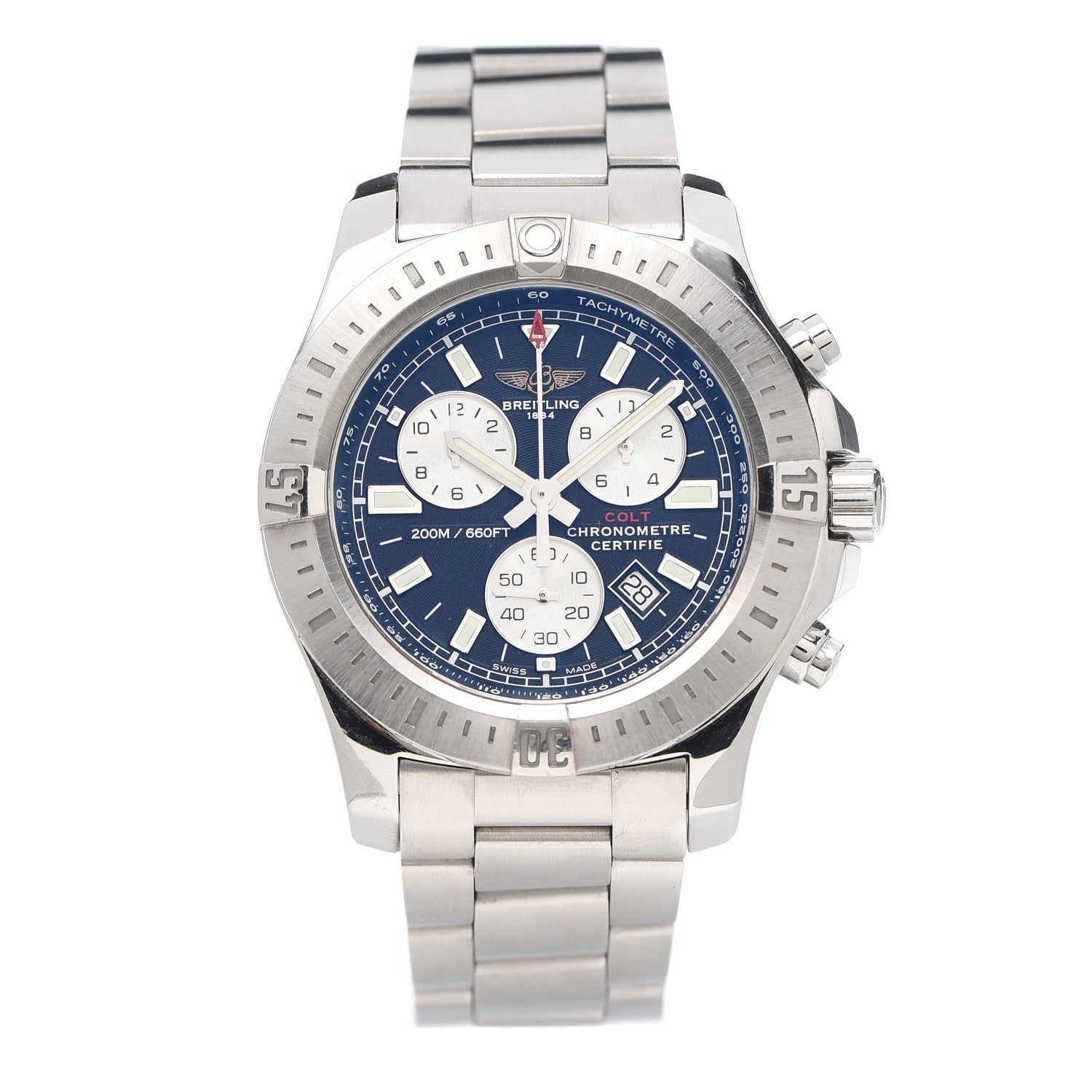 Breitling Stainless Steel 44mm Colt Chronograph Quartz Watch Blue A73388 1 of 5