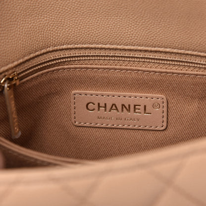 Chanel Caviar Lizard Embossed Quilted Mini Coco Handle Flap Beige 8 of 11