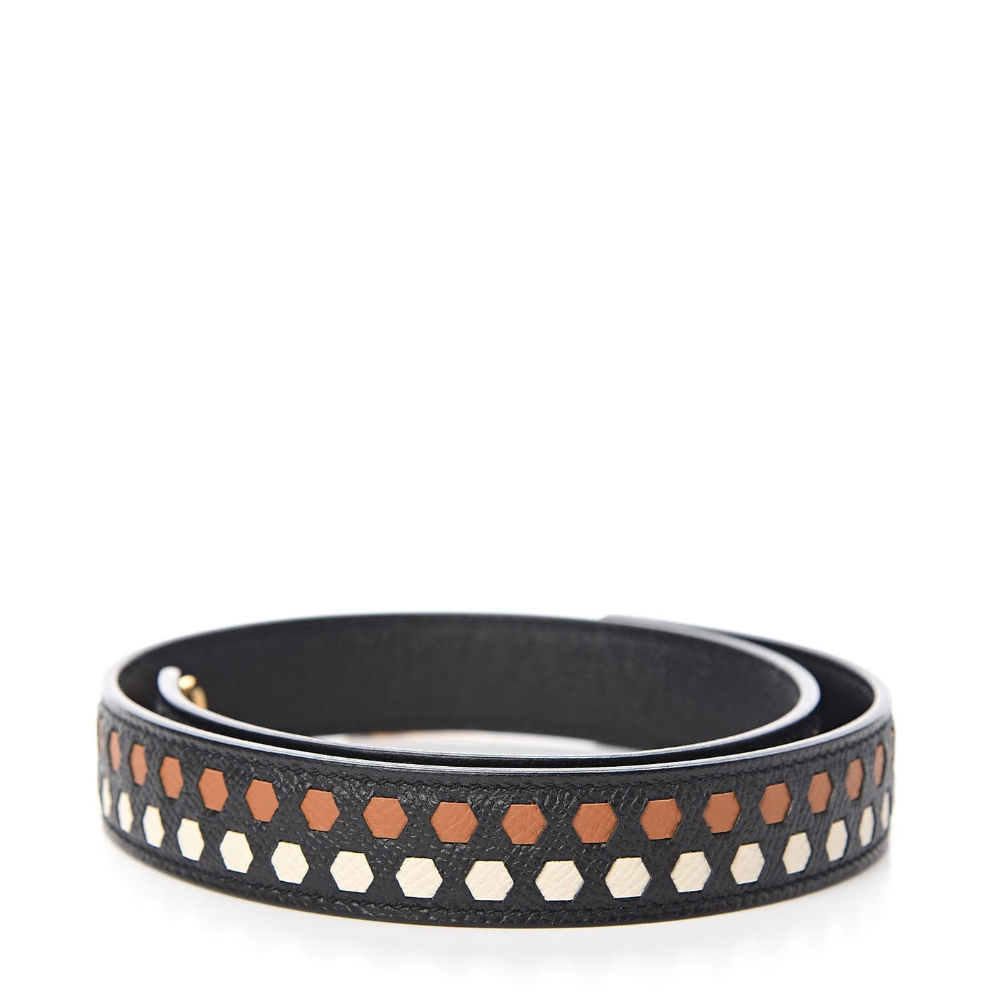 Epsom 25mm Mousqetons Tressage Shoulder Strap Black Craie Gold