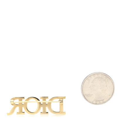 Christian Dior Crystal Dior Logo Brooch Gold 2 of 3