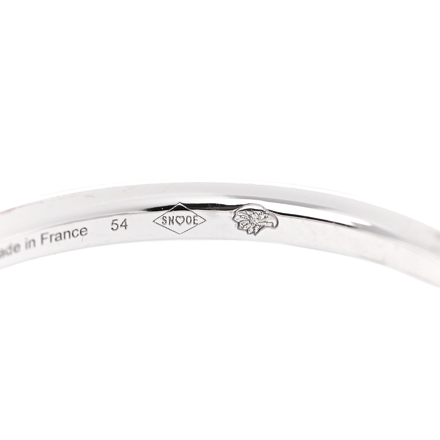 Hermes 18K White Gold Diamond Kelly Clochette Ring 54 7 6 of 7