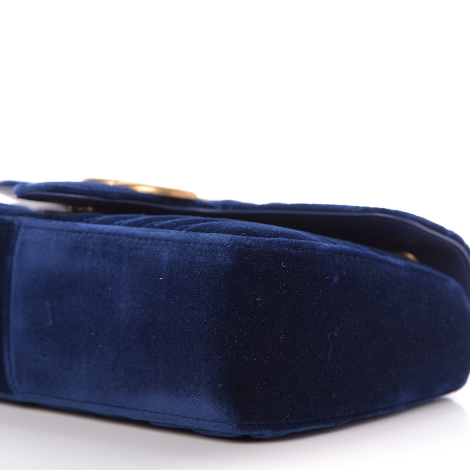 Gucci Velvet Matelasse Small GG Marmont Shoulder Bag Cobalt Blue 8 of 10