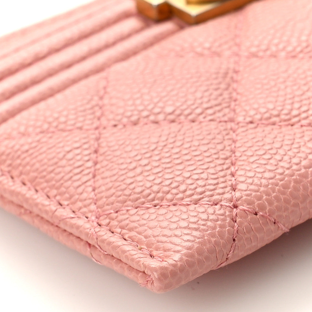 Chanel Caviar Quilted Boy Card Holder Light Pink 8 of 10