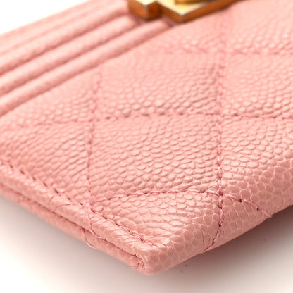 Chanel Caviar Quilted Boy Card Holder Light Pink 8 of 10