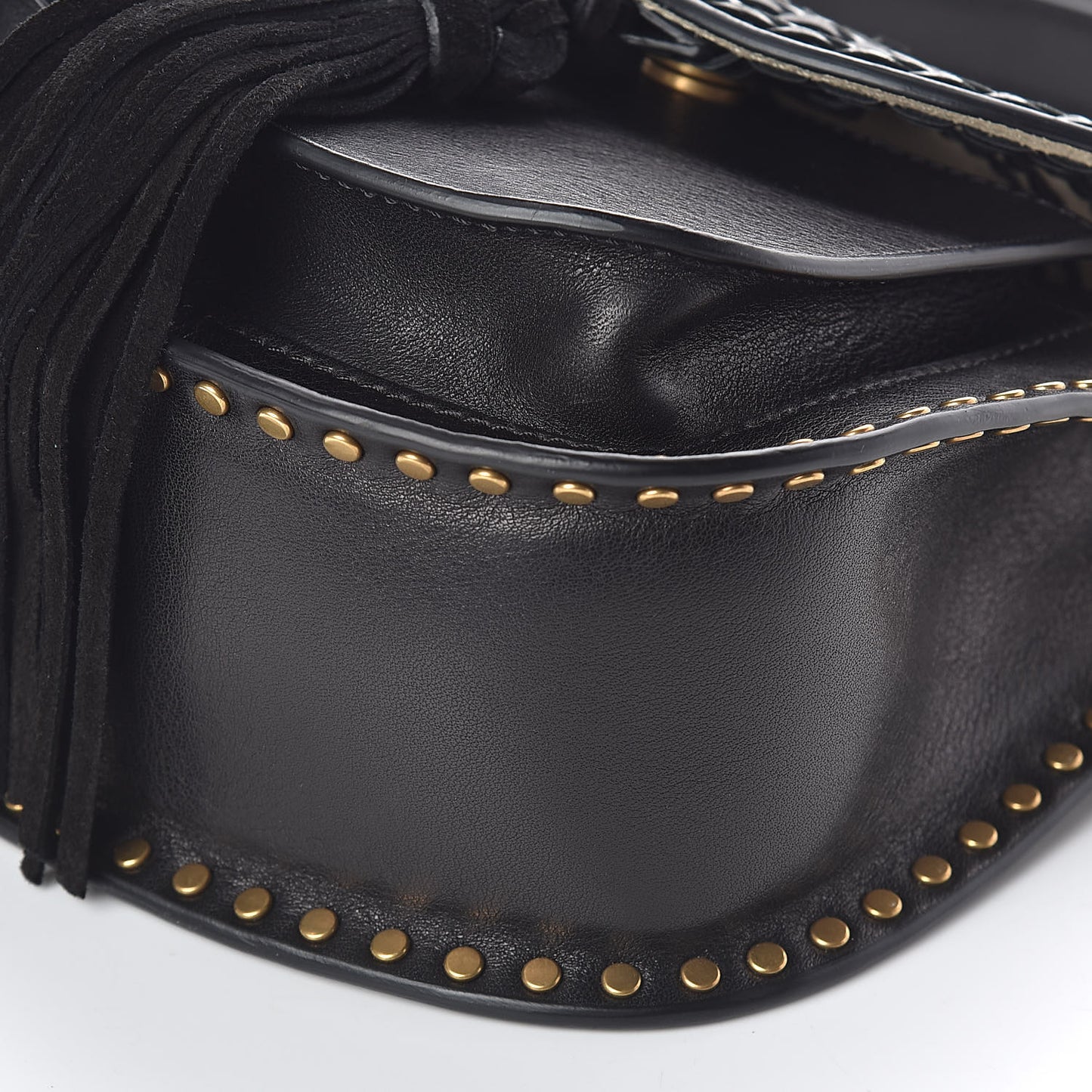 Calfskin Braided Mini Hudson Shoulder Bag Black