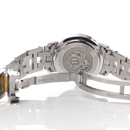 Hermes Stainless Steel 24mm Clipper Quartz Watch Gold 6 of 6