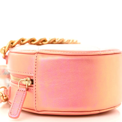 Chanel Iridescent Calfskin Quilted Chanel 19 Round Clutch With Chain Pink 9 of 10
