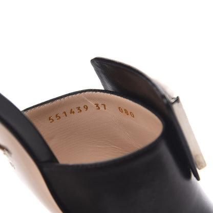 Gucci Malaga Kid Crystal Square G Madelyn Mules 37 Black 9 of 10