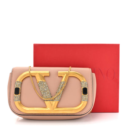 Valentino Garavani Calfskin Crystal Supervee Clutch Rose Cannelle 12 of 12