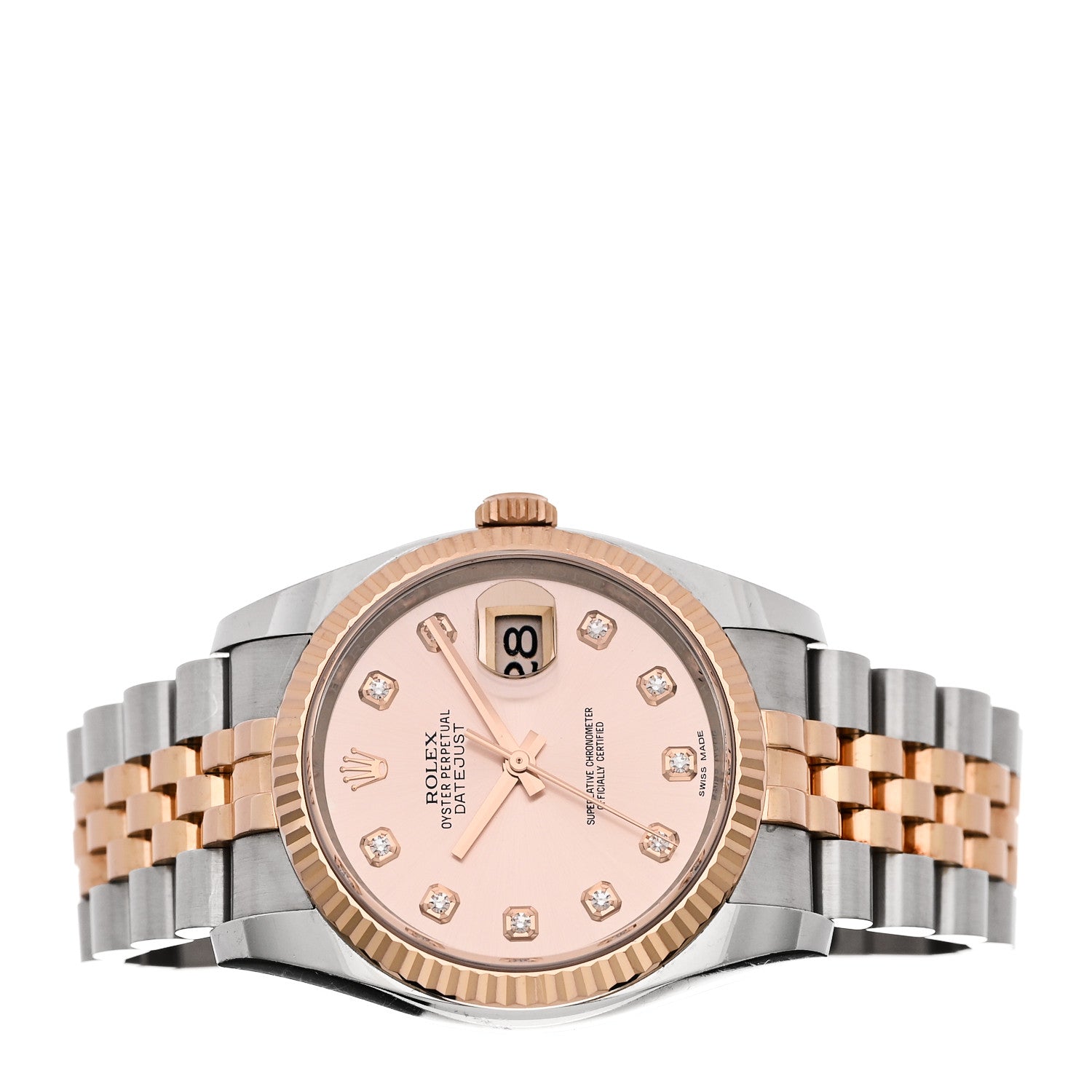 Rolex Stainless Steel 18K Everose Gold Diamond 36mm Oyster Perpetual Datejust Watch Pink 116231 2 of 4