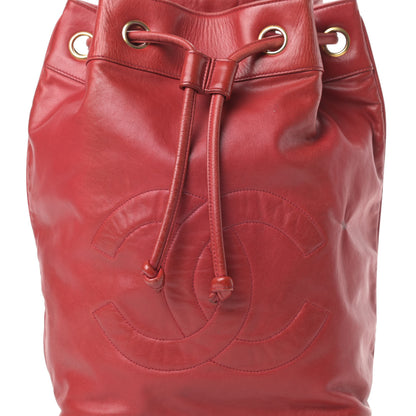 Chanel Lambskin CC Drawstring Backpack Red 9 of 18