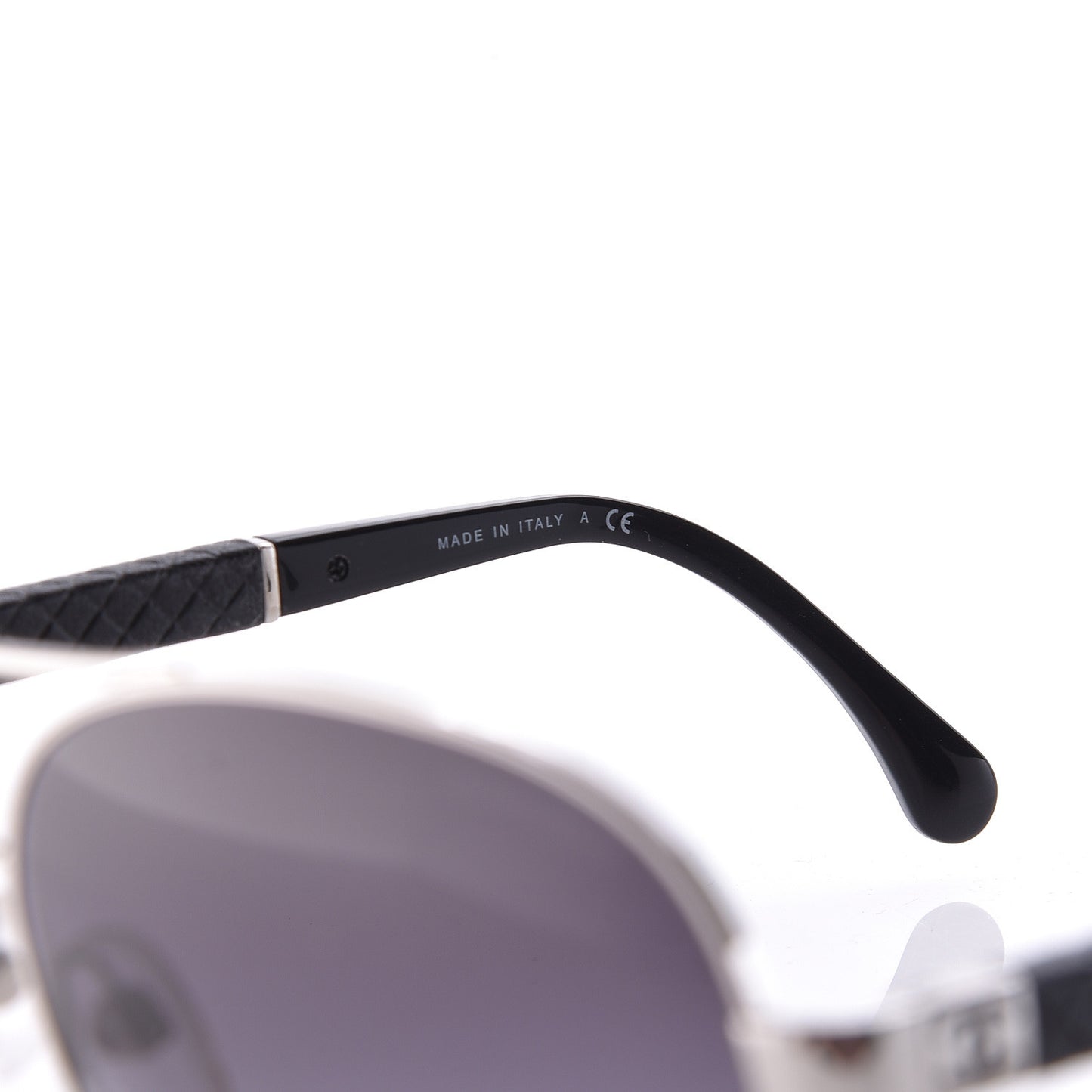 Lambskin Quilted CC Aviator Sunglasses 4195-Q Black