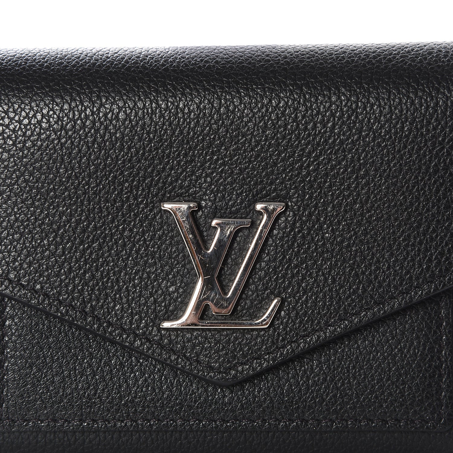 Louis Vuitton Soft Calfskin My Lockme Compact Wallet Black 10 of 10