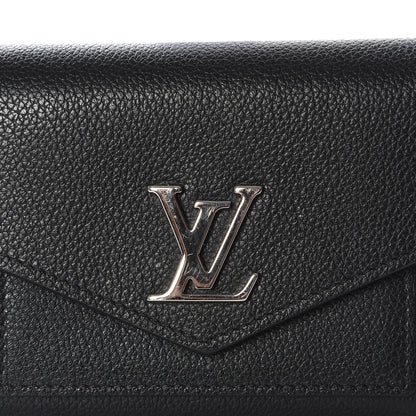 Louis Vuitton Soft Calfskin My Lockme Compact Wallet Black 10 of 10