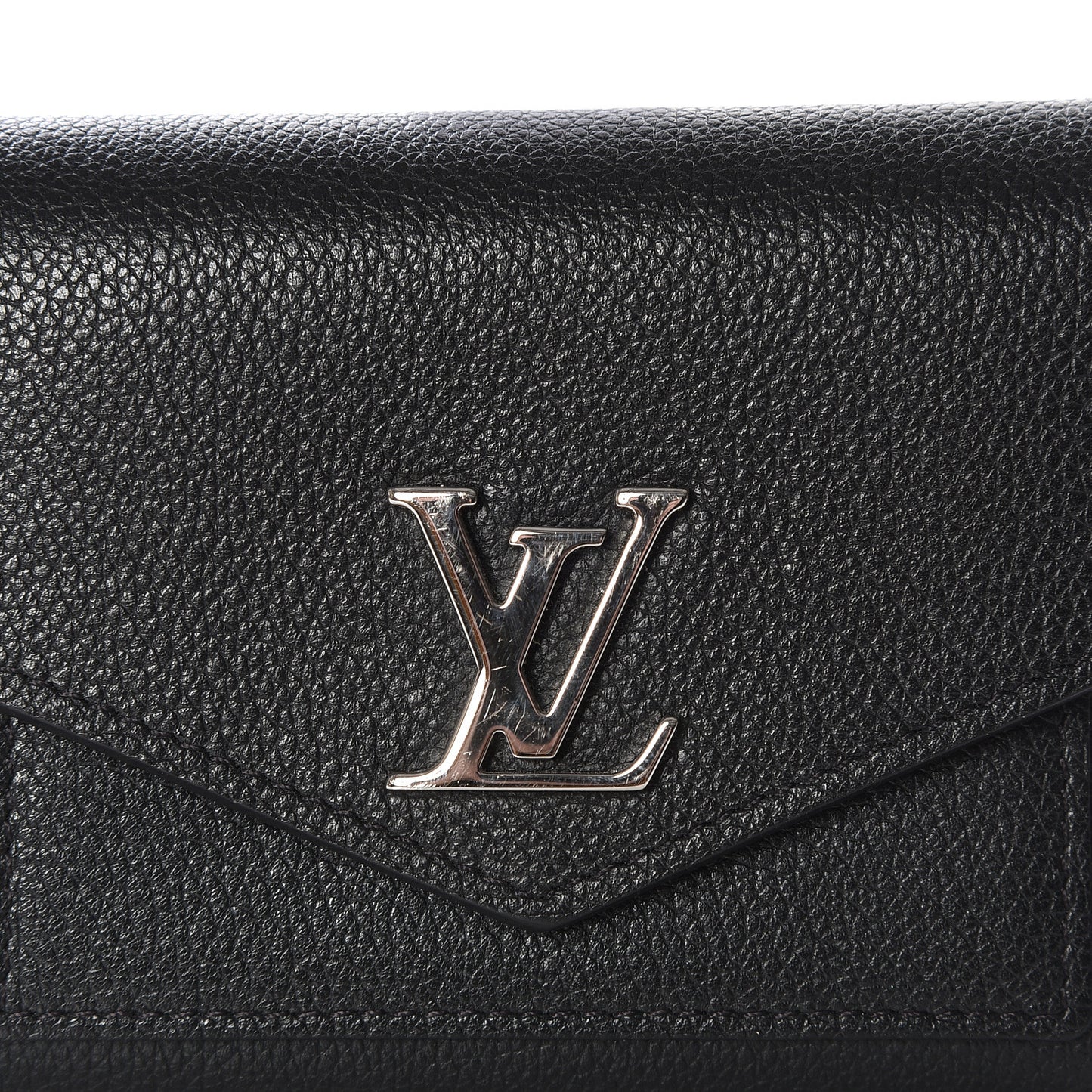 Soft Calfskin My Lockme Compact Wallet Black