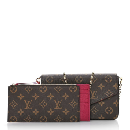 Louis Vuitton Monogram Pochette Felicie Chain Wallet Fuchsia 2 of 11