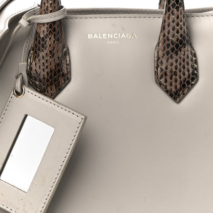 Balenciaga Calfskin Elaphe Snakeskin Mini Padlock All Afternoon Tote Gris Acier 8 of 12