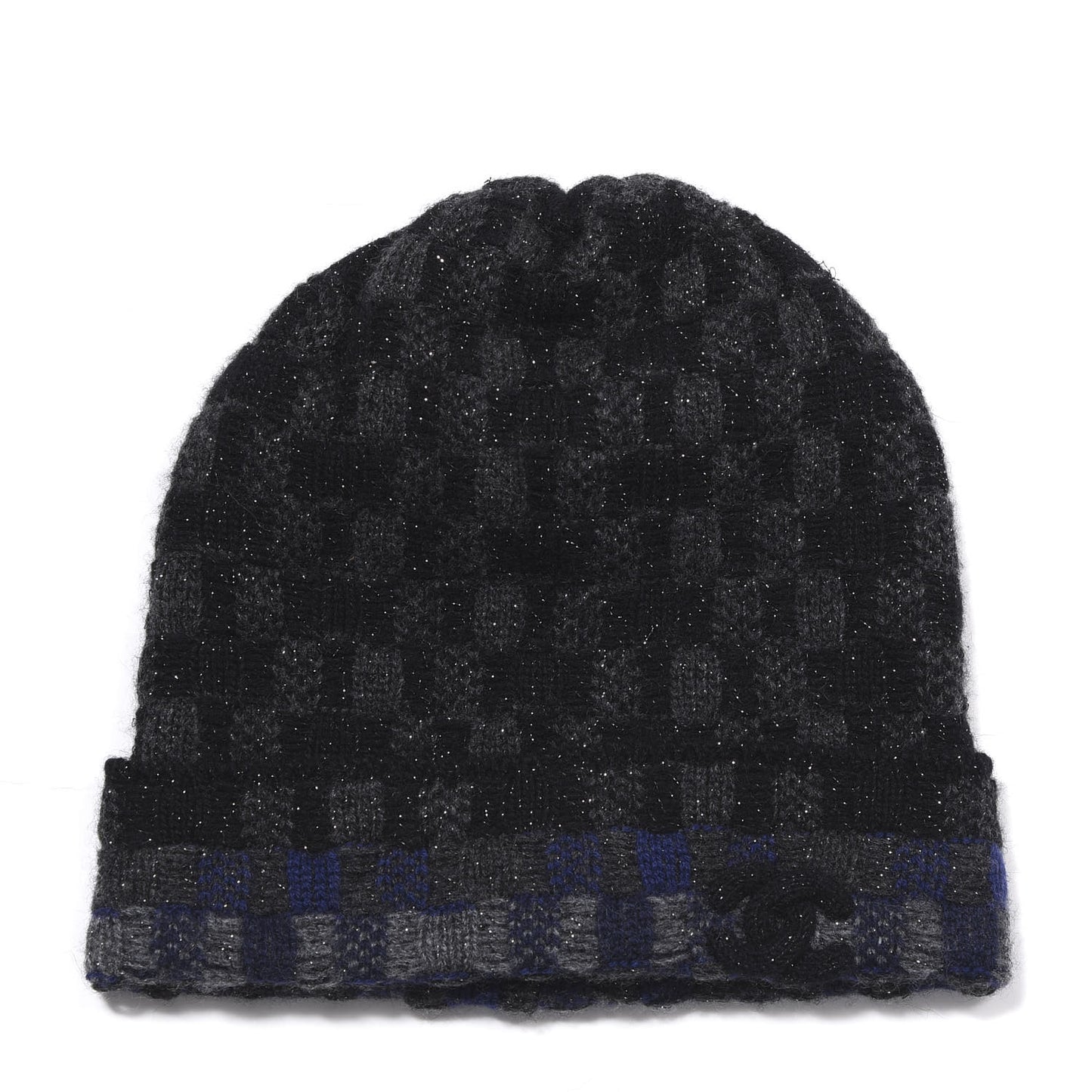 Cashmere Blend CC Beanie Hat Black Dark Blue