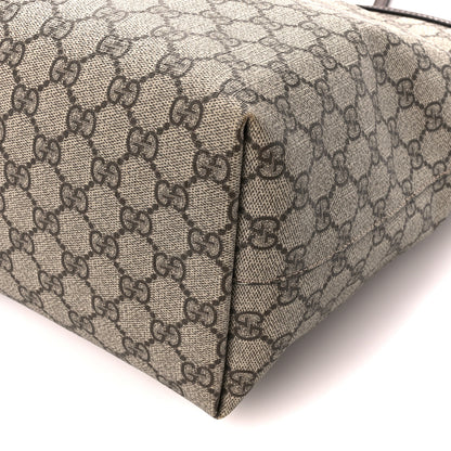 Gucci GG Supreme Monogram Textured Calfskin Web Medium Ophidia Shopping Tote Beige Ebony New Acero 11 of 13