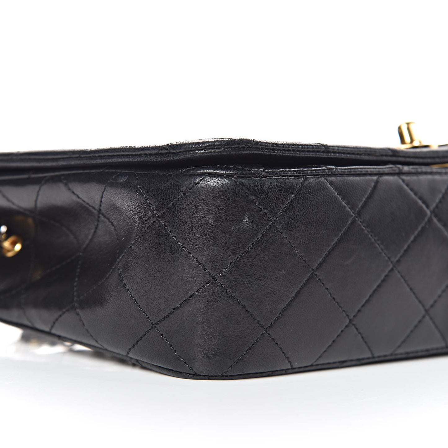Lambskin Quilted Small Single Flap Black