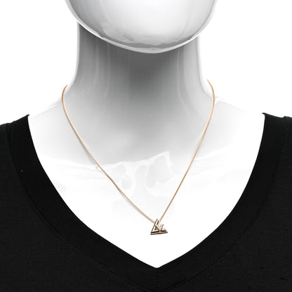 Louis Vuitton 18K Pink Gold Diamond Small LV Volt One Pendant Necklace 2 of 5