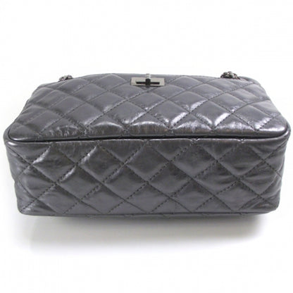 Chanel Metallic Aged Calfskin Quilted Medium Reissue Camera Case Dark Silver 4 of 10