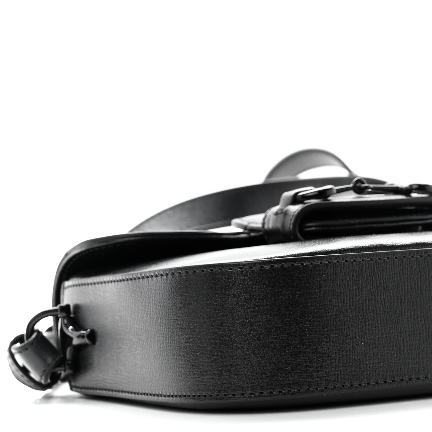 Azalea Calfskin Web Monochrome Small Horsebit 1955 Shoulder Bag Black