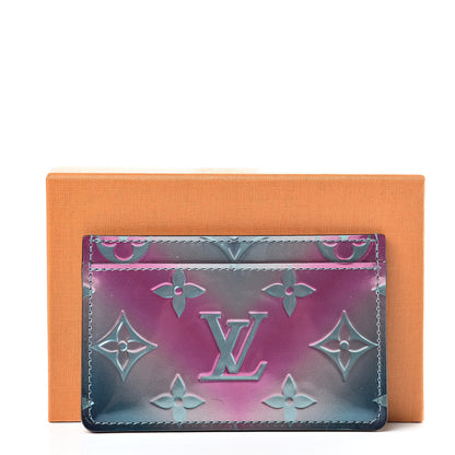 Louis Vuitton Metallic Vernis Card Holder Blue Pink 7 of 7