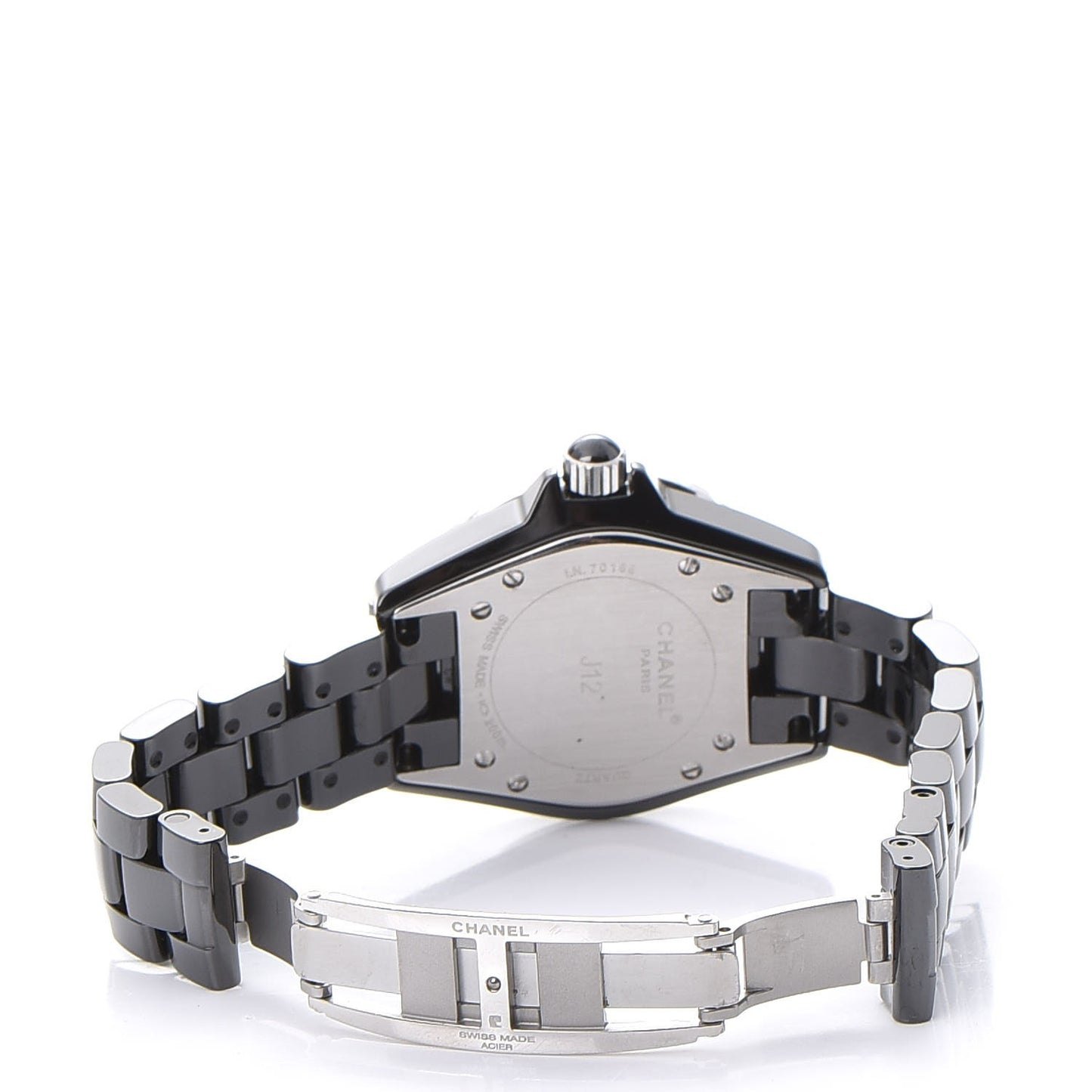 Stainless Steel Ceramic Diamond 33mm J12 Quartz Watch Black
