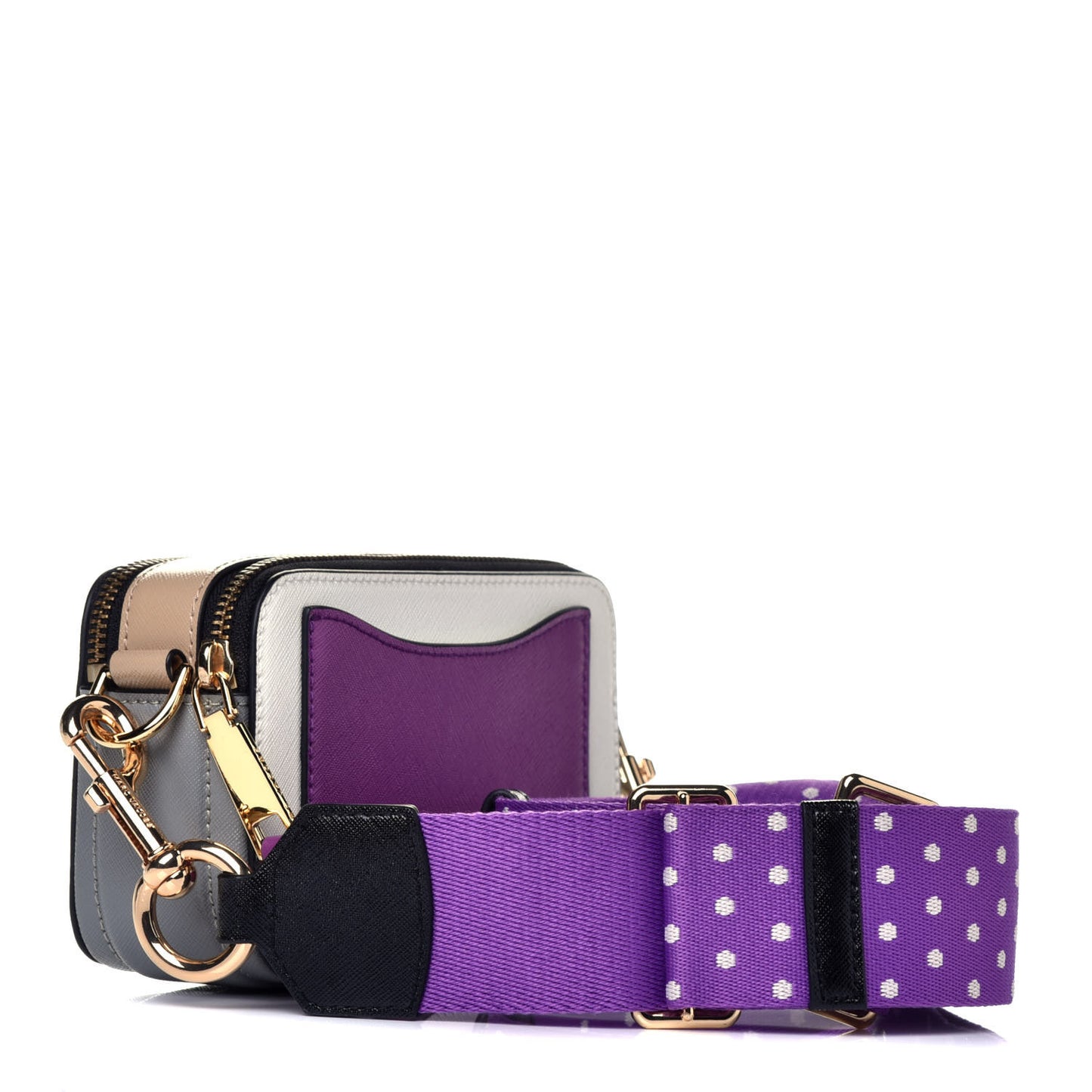 Saffiano Small Snapshot Camera Bag Moon White Multi